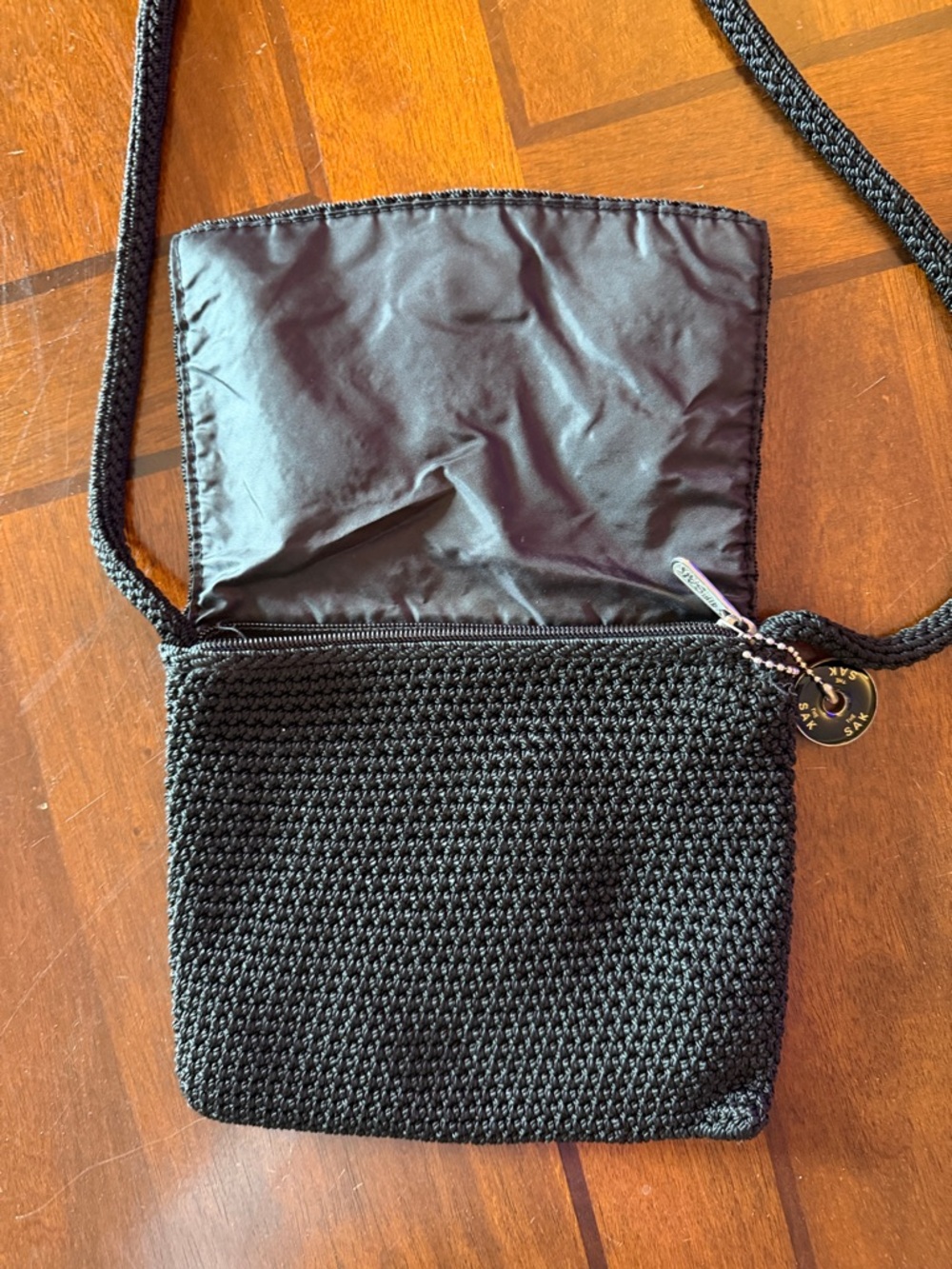 The Sak Black Crochet Crossbody Shoulder Bag - Picture 2 of 3
